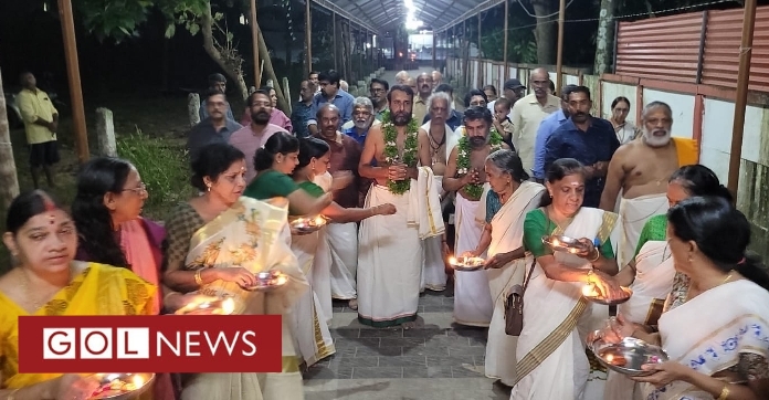 ശബരിമല മേൽശാന്തിക്ക് ഗുരുവായൂർ ശ്രീ പെരുന്തട്ട ശിവക്ഷേത്രത്തിൽ ഭക്തിസാന്ദ്രമായ സ്വീകരണം